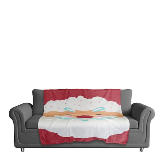 Santa Face 50x60 Sherpa Fleece Blanket